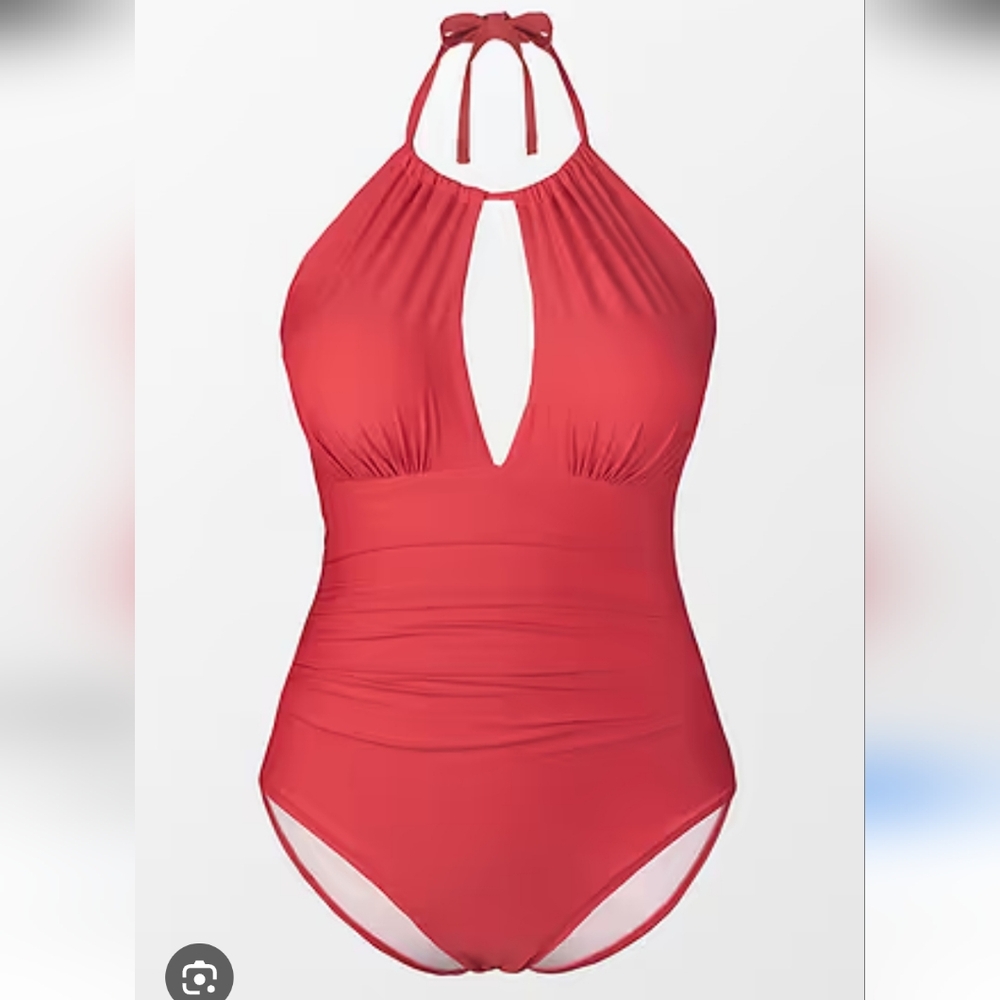NWT Cupshe one-piece Joyful Reto High Neck Tummy Control Xl - Picture 1 of 7